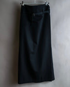 "Y's" Metal fitting belt design cutting maxi skirt