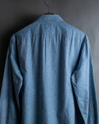 "HERMES" Saxe blue jacquard cotton shirt