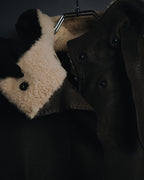 –SPECIAL– "HERMES" 90’s-00’s Sculptural hooded deerskin belted coat