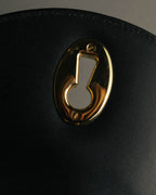 “Gianfranco Lotti” 90’s-00’s Black leather turn lock shoulder bag