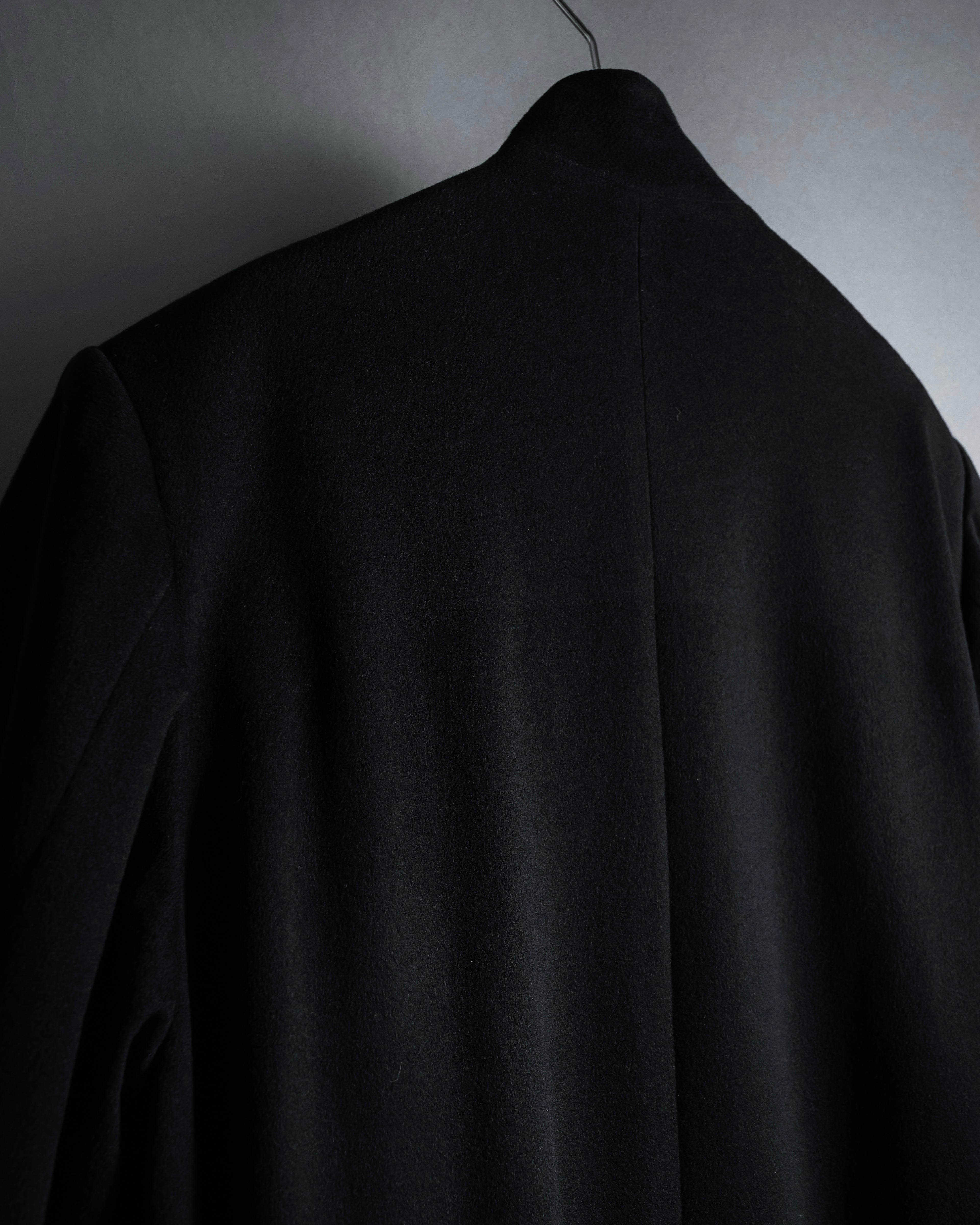 "BARBERINI" Minimalist detail 100% cashmere stand collar coat