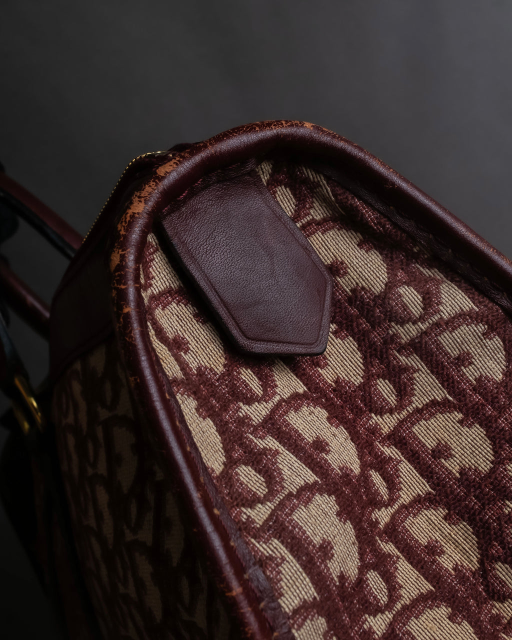 "Christian Dior" Trotter monogram jacquard boston bag