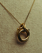 “Ferragamo” 90’s-00’s Interlocking ring pendant necklace