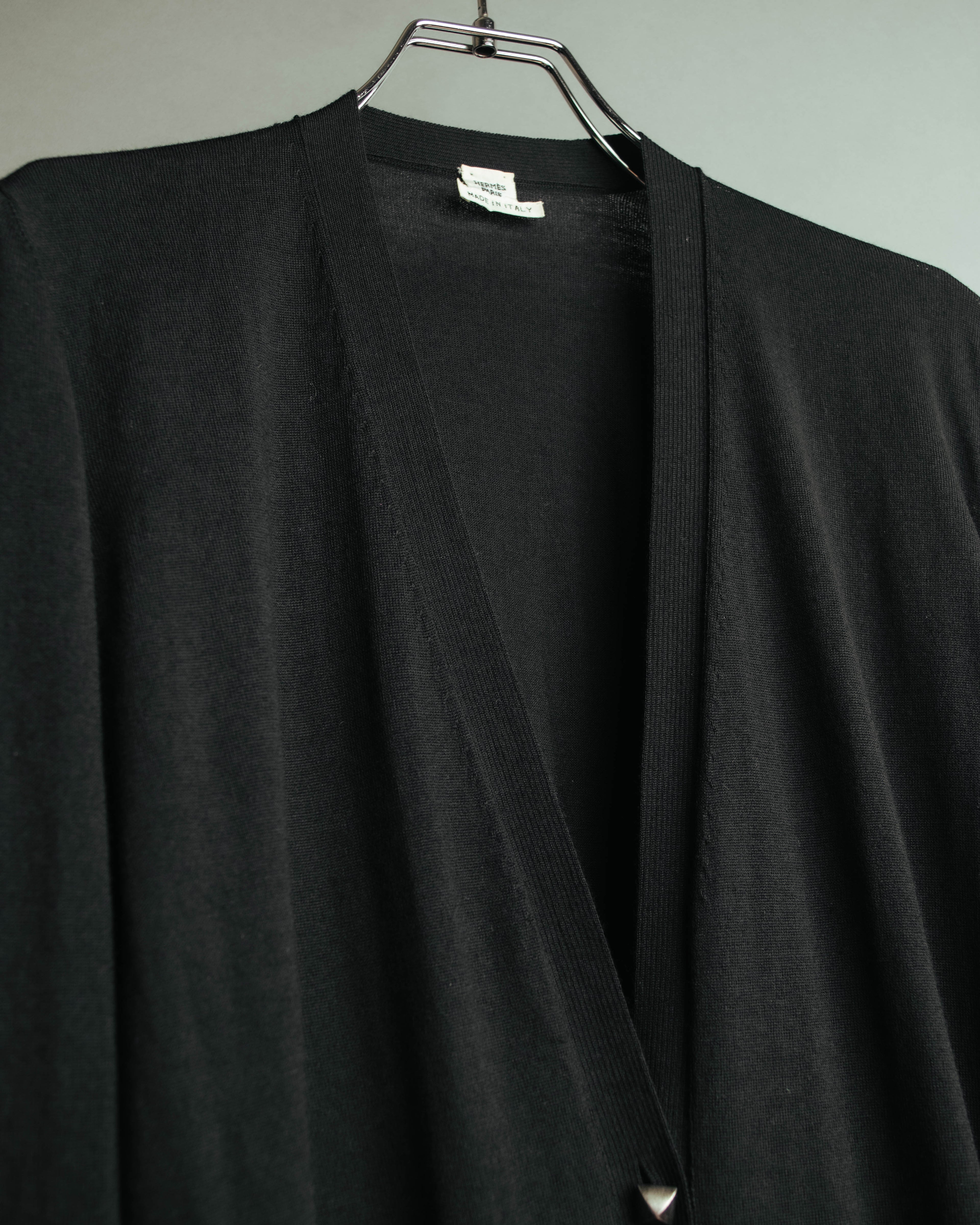 "Hermès" 90's-00's Medor button wool knit cardigan