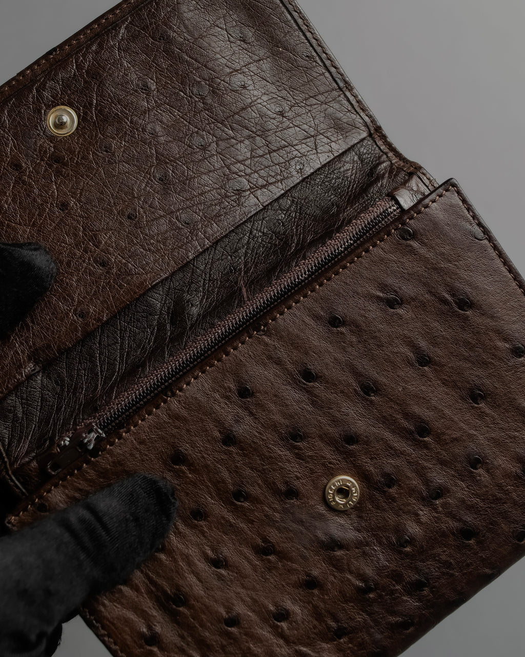 "LOEWE" Ostrich leather bi-fold wallet