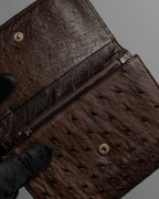 "LOEWE" Ostrich leather bi-fold wallet