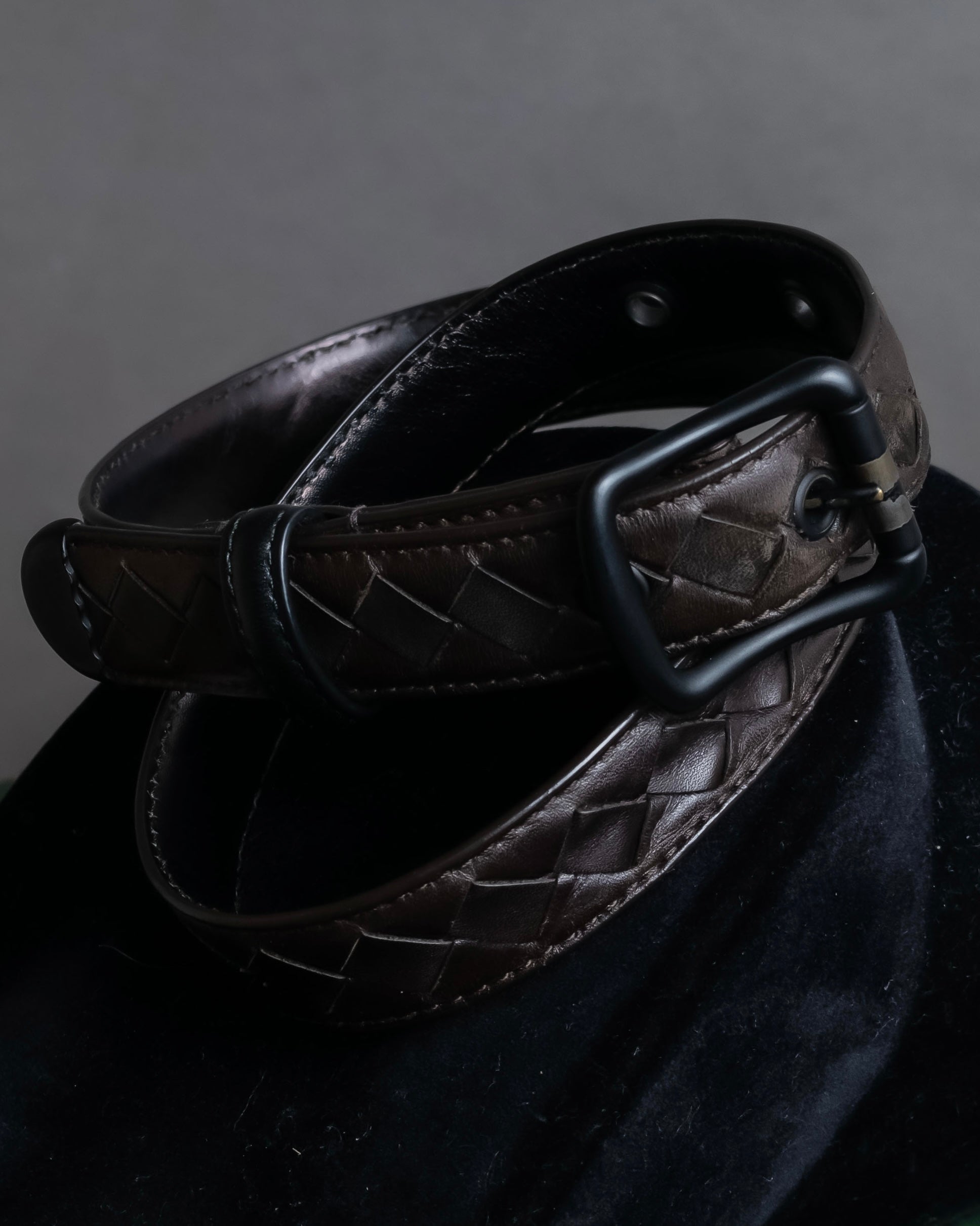 "BOTTEGA VENETA" Intrecciato technique leather belt