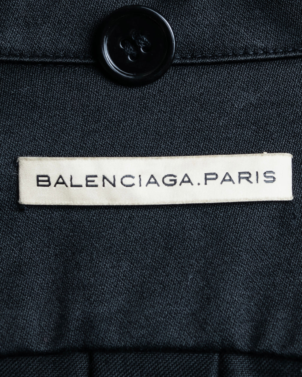 "BALENCIAGA" Glossy cotton military detail belted coat