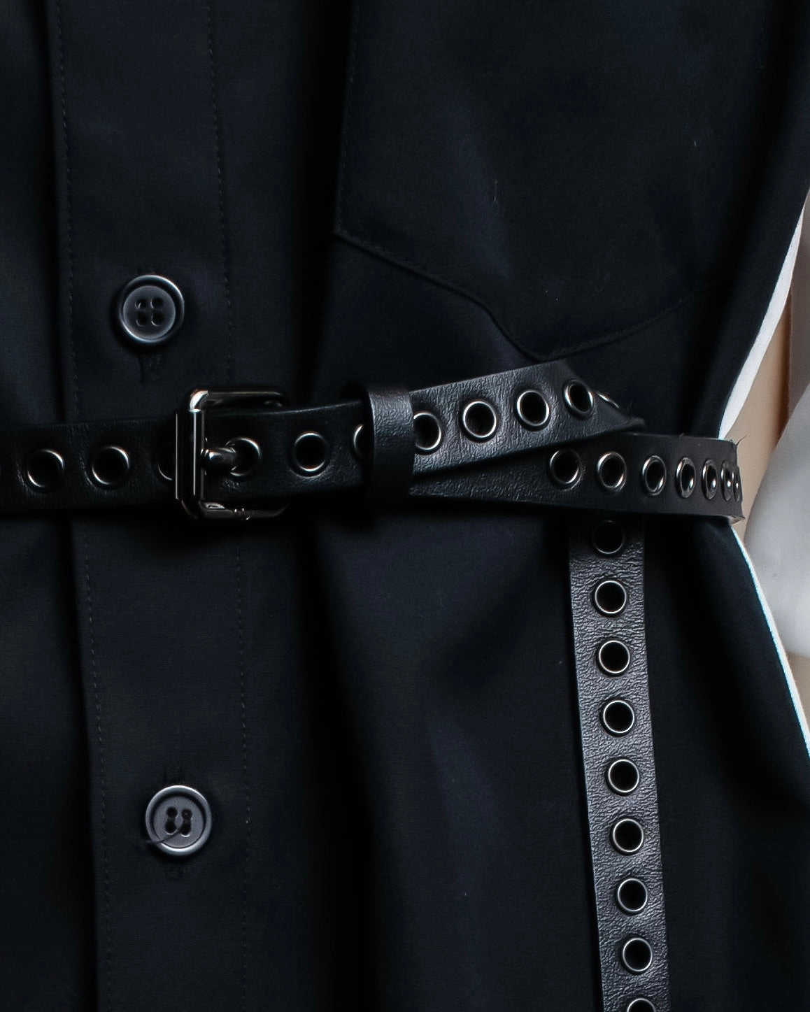"Christian Dior" Countless eyelet design leather belt