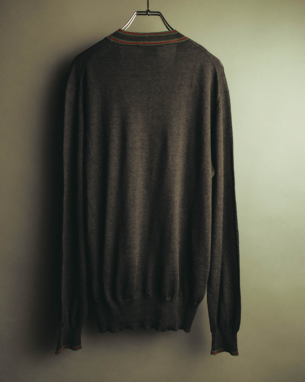 “GUCCI” 90’s-00’s Web stripe V-neck knit sweater
