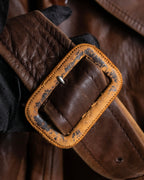 "Burberrys" Vintage-inspired leather oversized trench coat