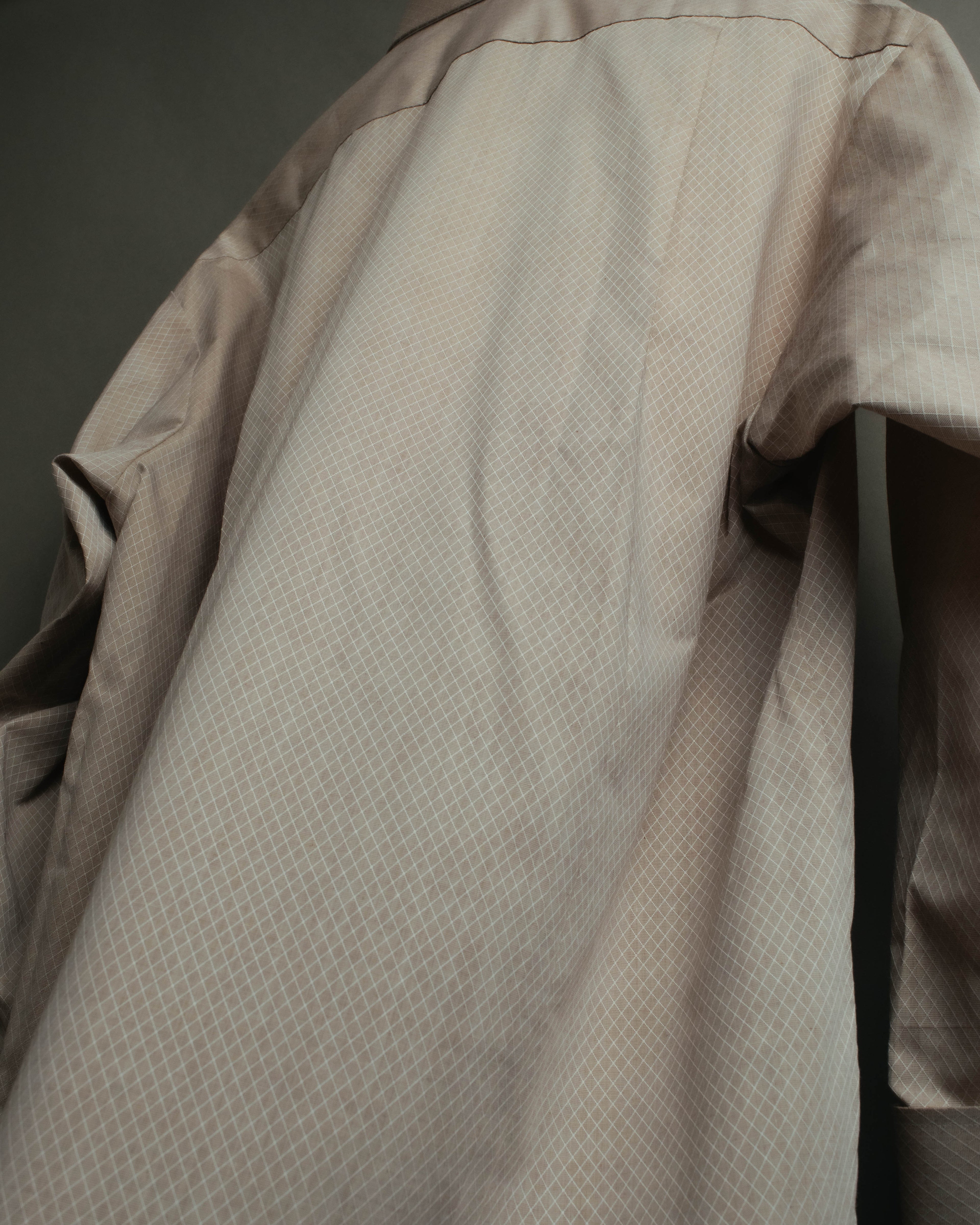 "CELINE" 80's-00's Classic diamond check long sleeve dress shirt