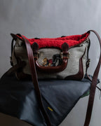 "FENDI" Animal embroidery design boa combination shoulder bag