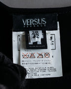 "GIANNI VERSACE" Tassel lace-up design A-line silhouette black dress