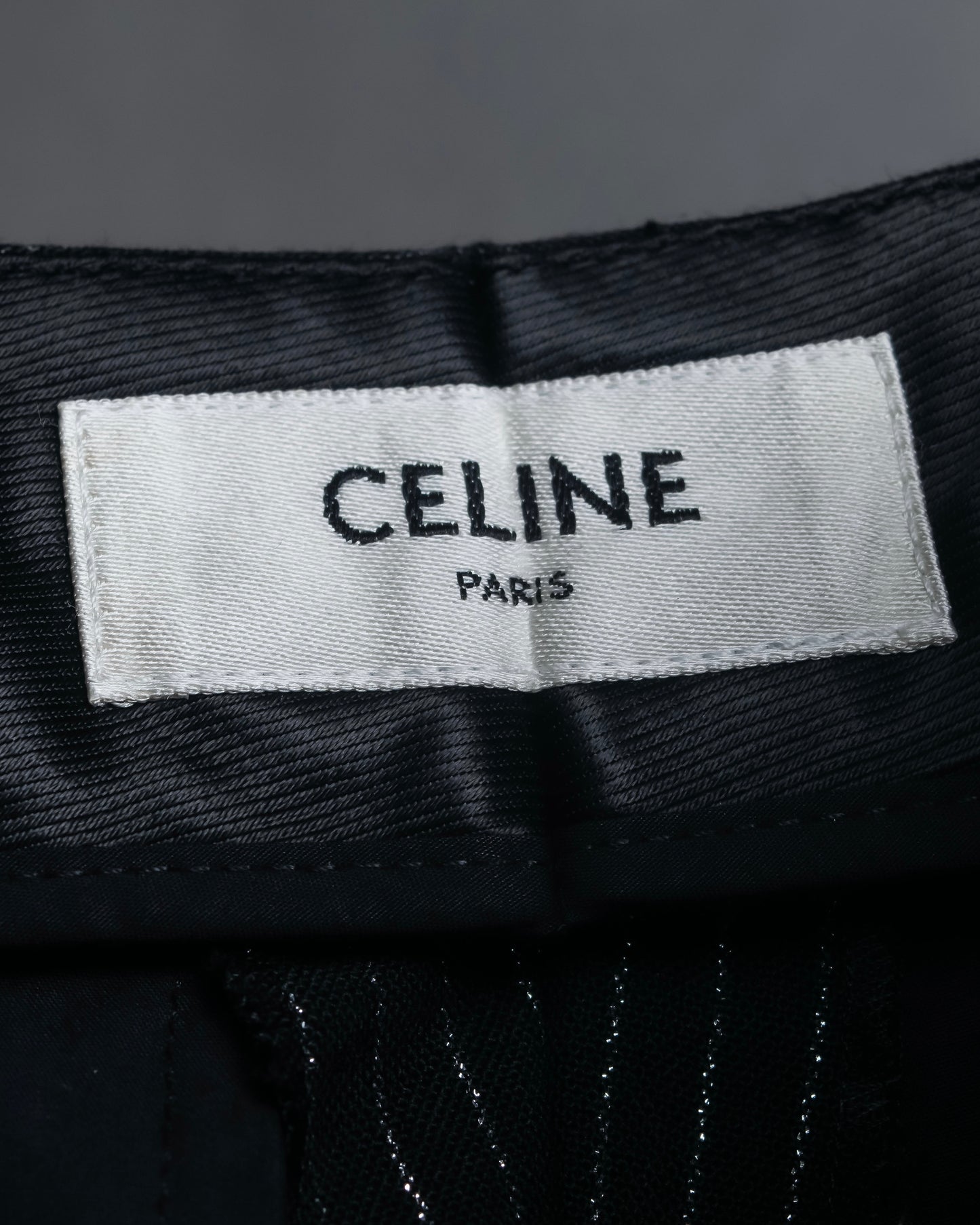 "CELINE" Shiny striped wide tapered slacks