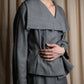 "Max Mara" 2way shape jacket & box pleated mid length skirt set up