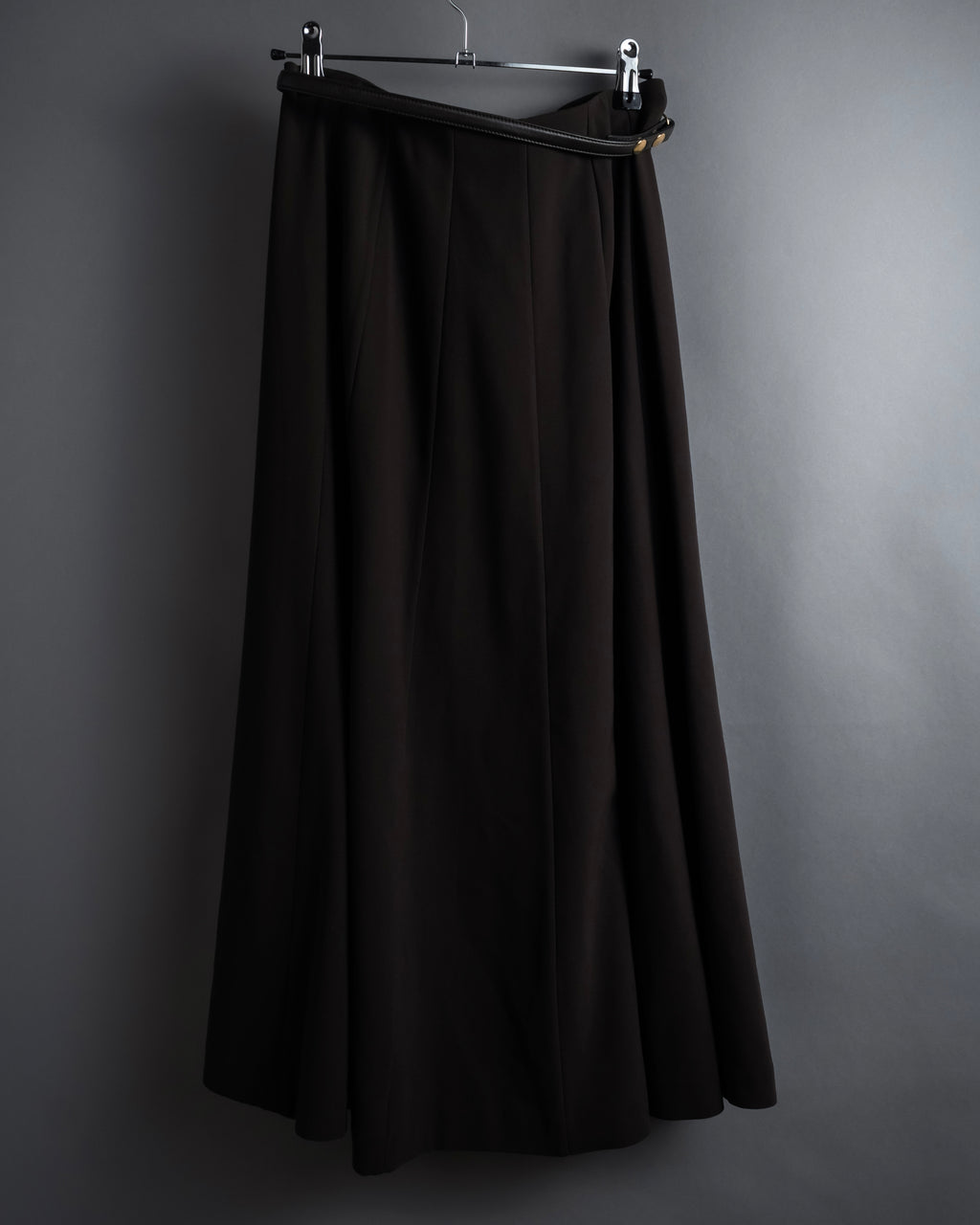 "HERMES" 90's Gold parts design derived from horse tack flared skirt