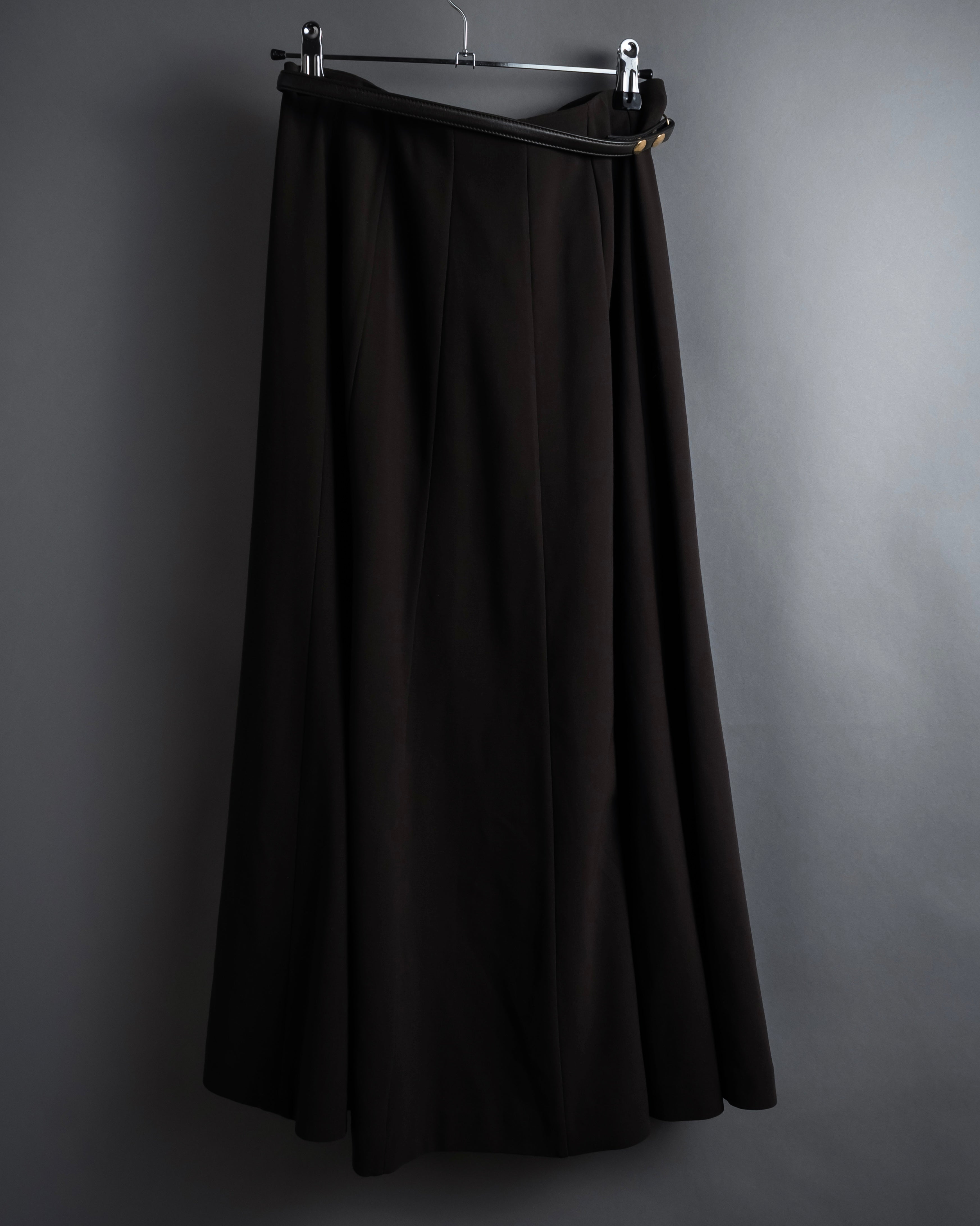 "HERMES" 90's Gold parts design derived from horse tack flared skirt