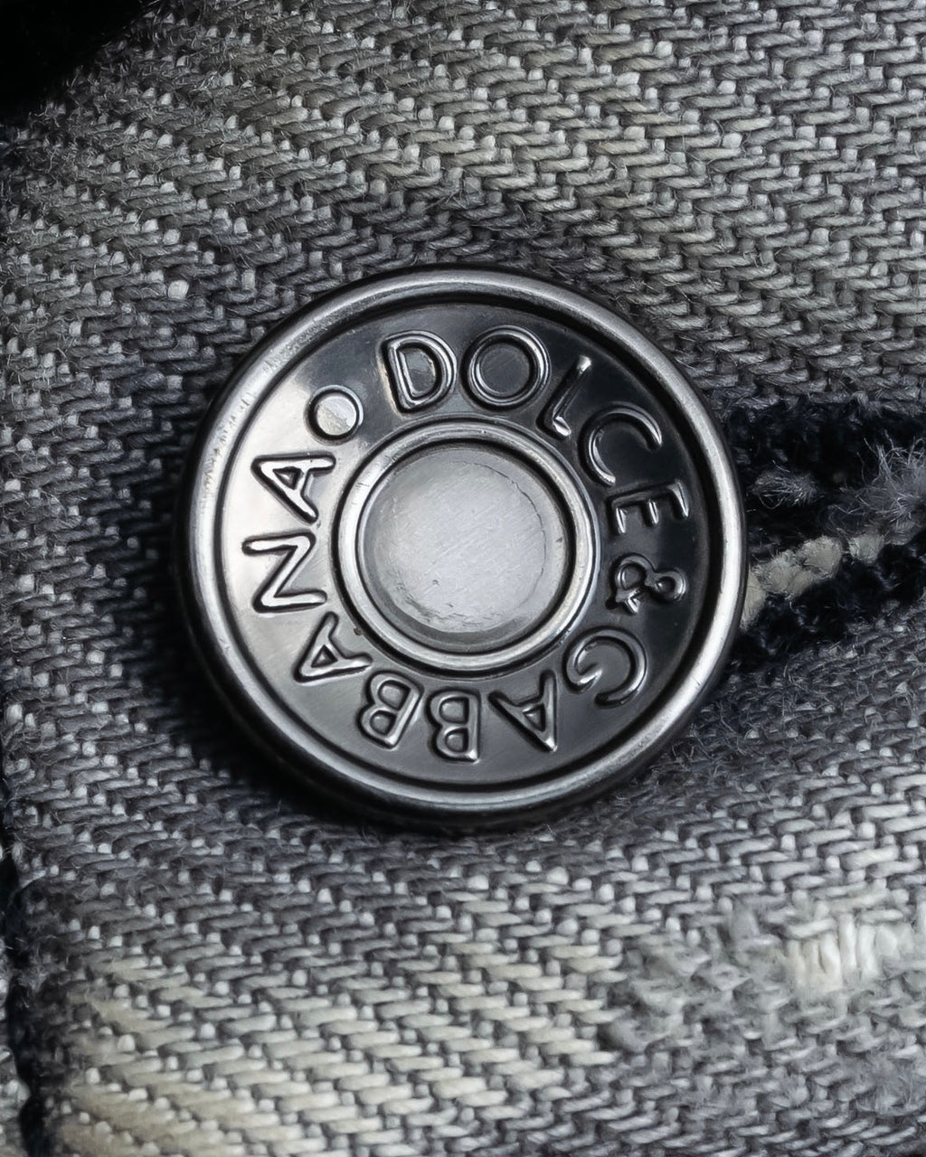 "Dolce &amp; Gabbana"Faded design gray denim pants