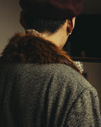 -SPECIAL- "GUCCI" 00's-10's Luxurious beaver fur-collar wool overcoat