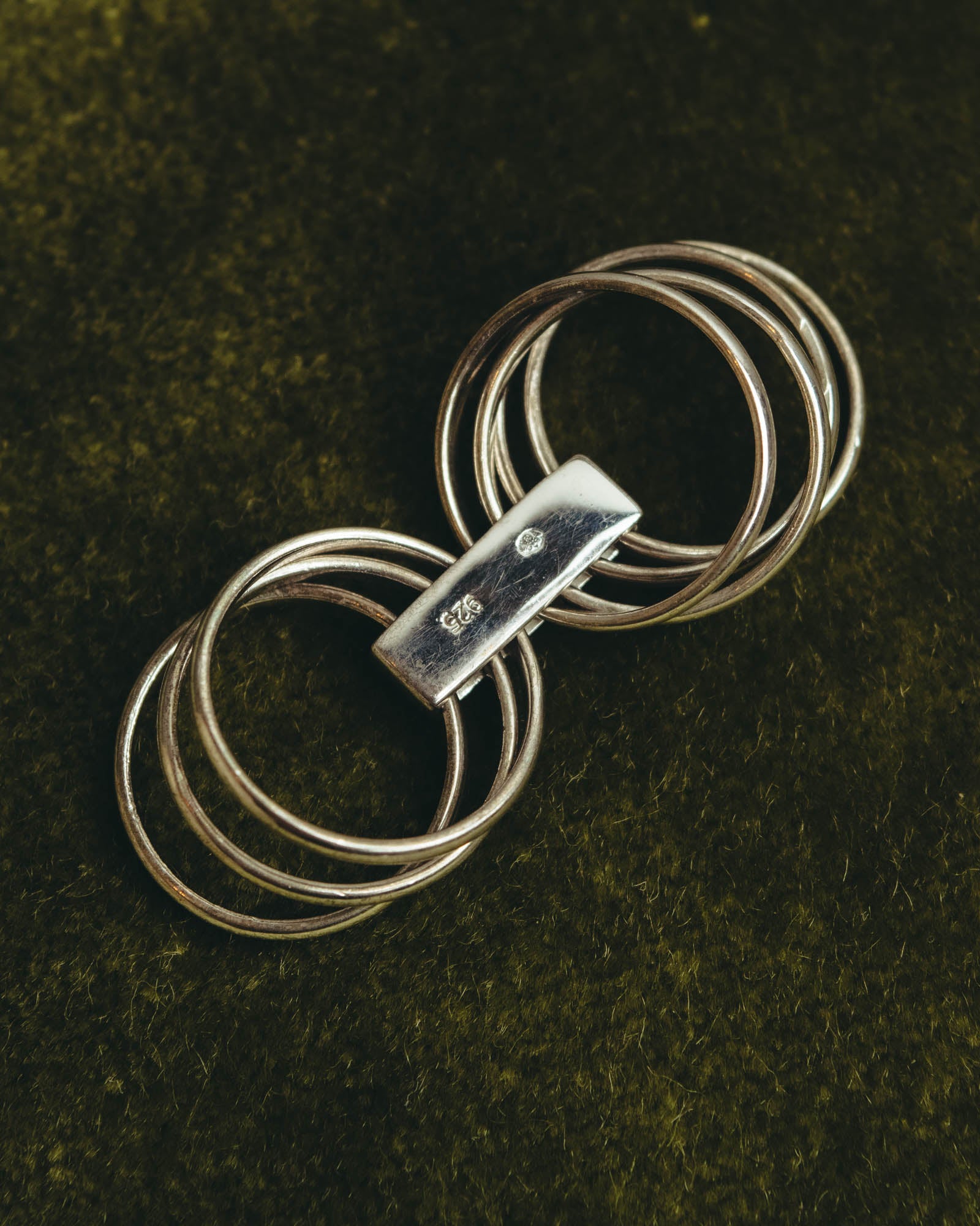 “Christian Dior” 00’s-10’s Silver 925 multi band logo ring