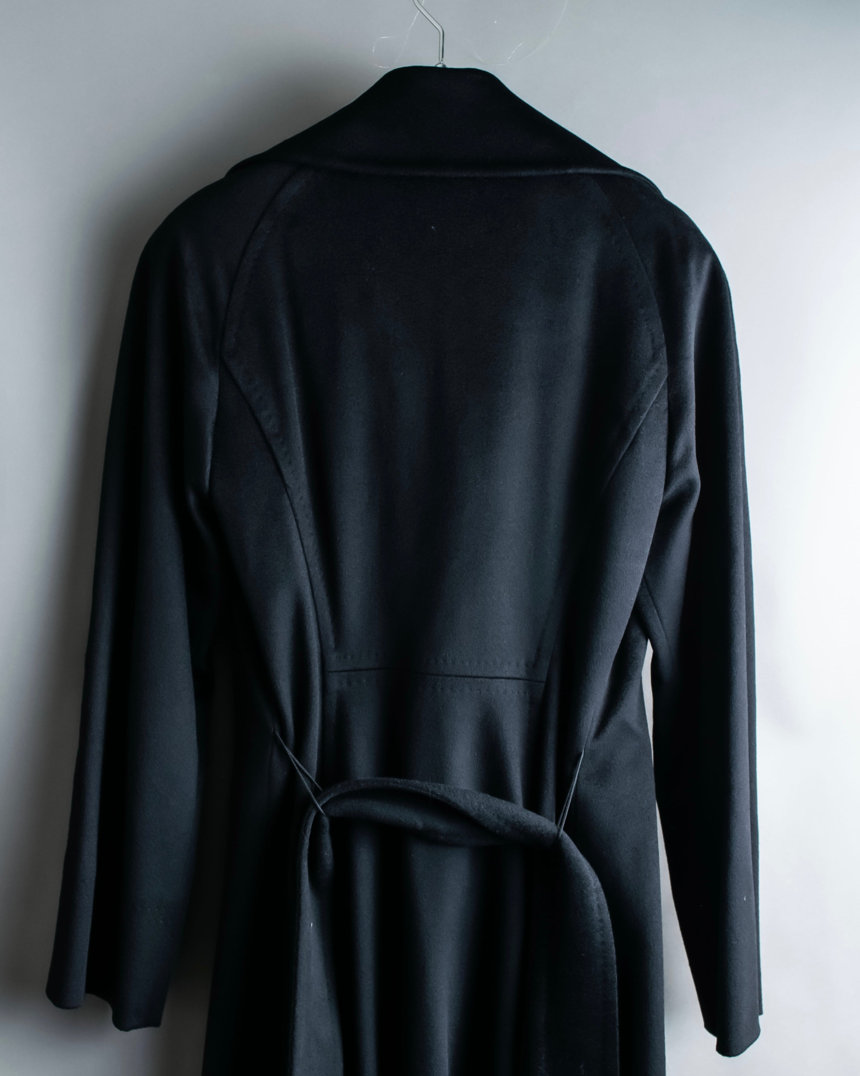 "PAUL SMITH" 100% wool maxi length belted gown coat