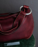 "SEQUOIA" Bordeaux color suede one-handle bag