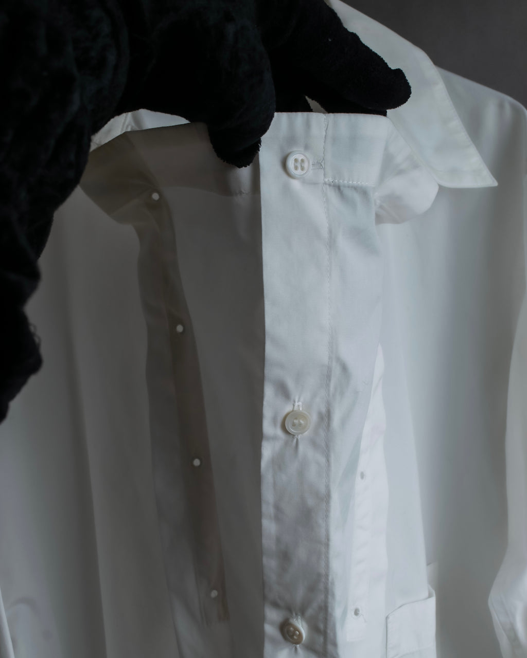 "YOHJI YAMAMOTO" 12SS Folded front panel cotton shirt