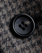 "tricot COMME des GARCONS" Leather collar design houndstooth pattern oversized long coat