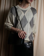 "BALENCIAGA" Diamond pattern argyle twill crew neck knit