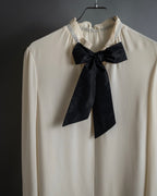 "VALENTINO" Gathered detail ribbon bow tie pullover