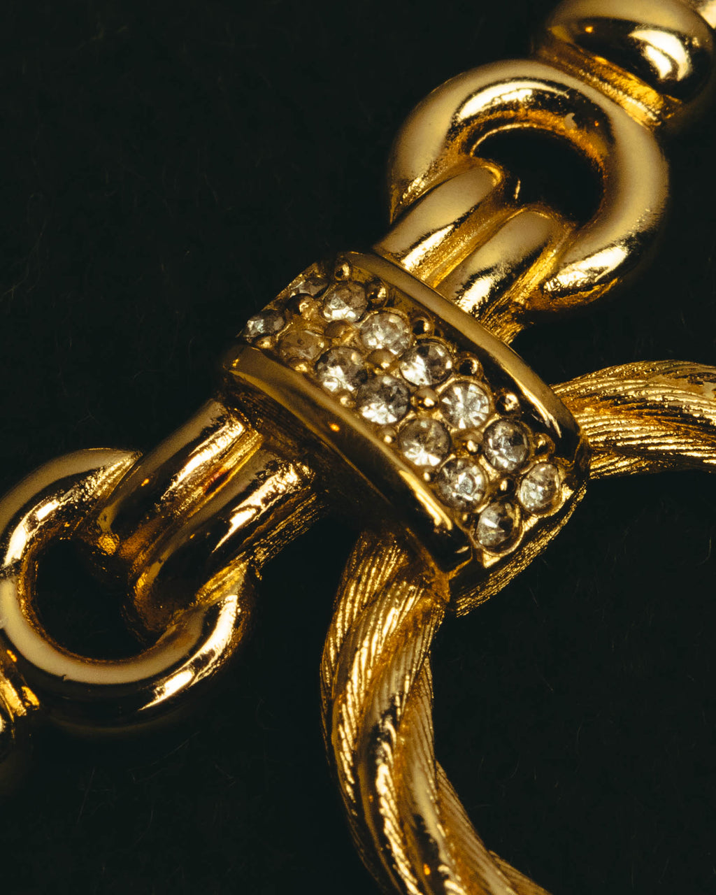 "Christian Dior" 80's-90's Gold tone rhinestone necklace