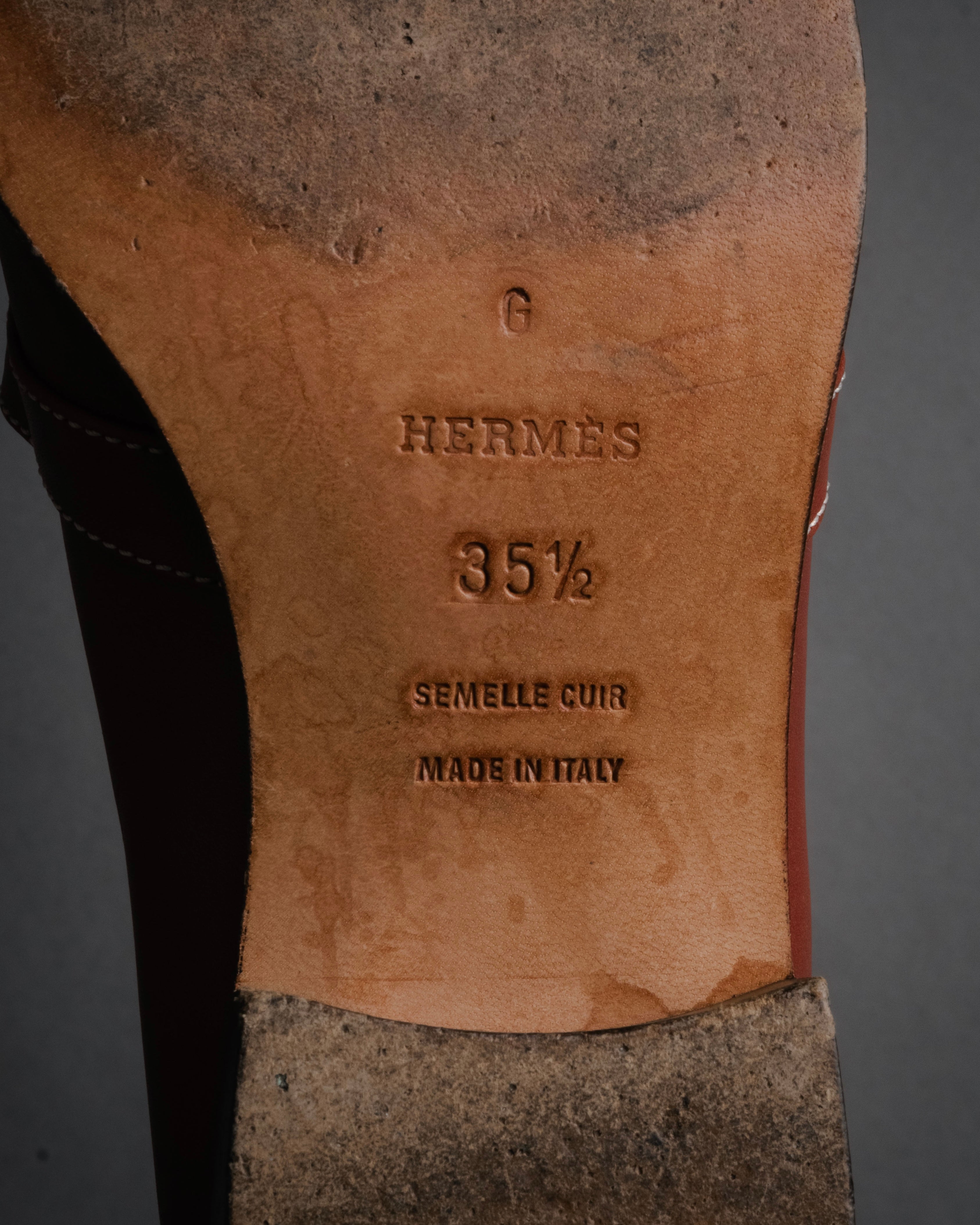 “HERMES” 90’s-00’s Chaine d’ancre hardware loafers