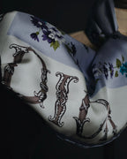 "Christian Dior" 80’s-90’s botanical dior typography silk scarf