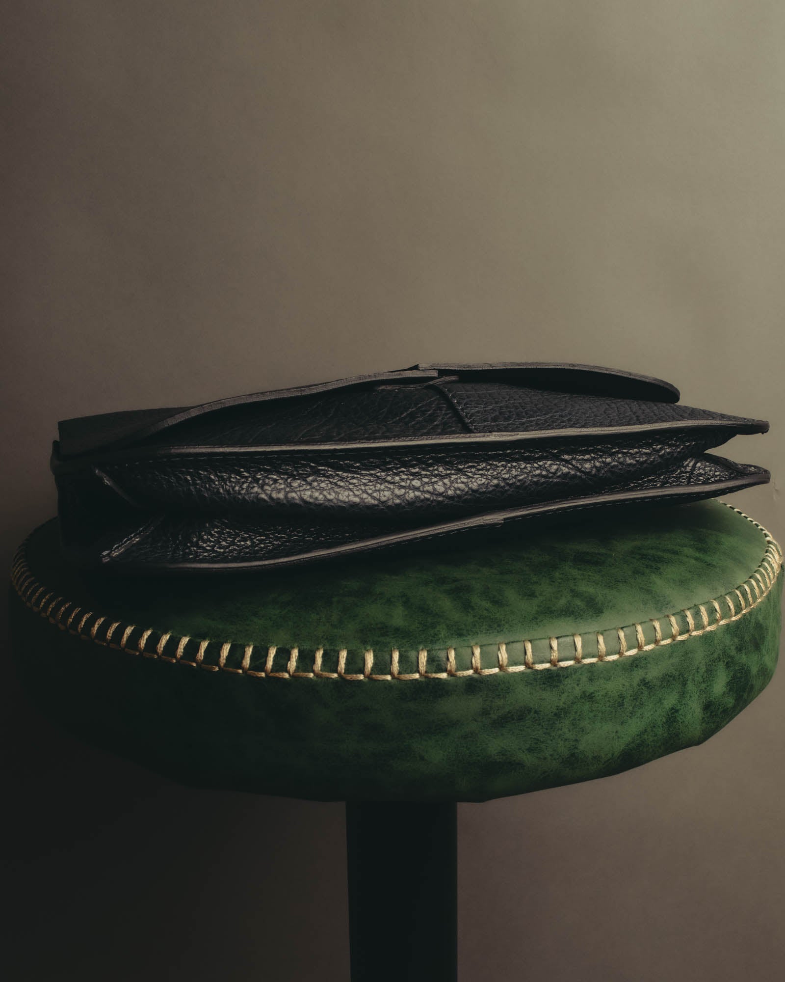 "GIANNI CHIARINI" 00's-10's Pebbled leather flap shoulder bag