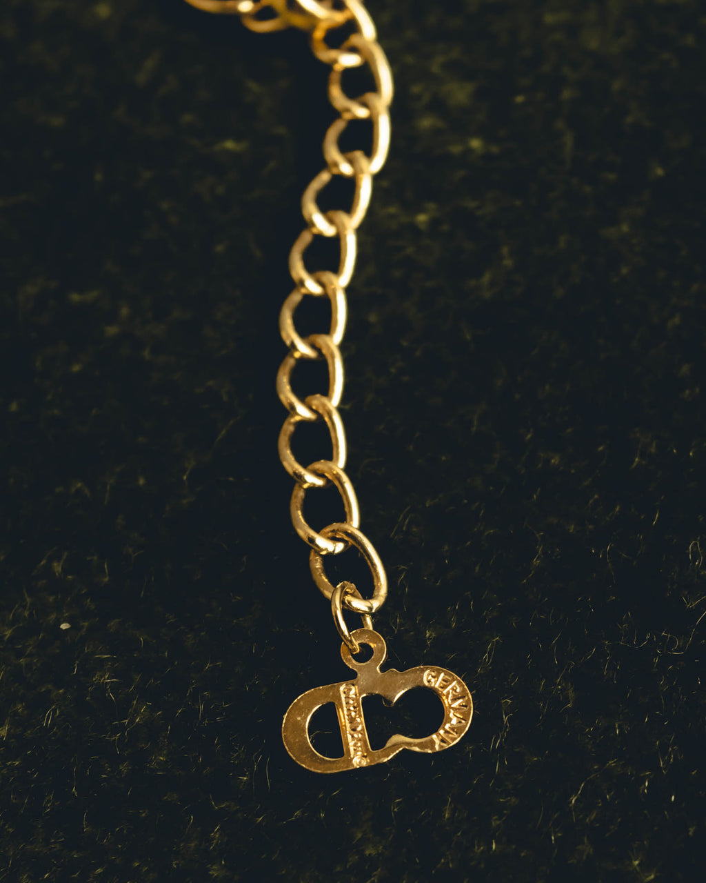 "Christian Dior" 90's-00's Crystal cd logo pendant necklace