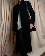 "GIORGIO ARMANI" Stand collar velour long coat