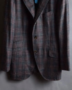 "Tex Teq" Gradient check pattern tailored jacket