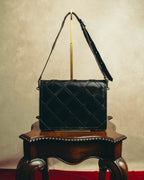 "Yves Saint Laurent" 80's-90's Lattice textured leather shoulder bag