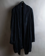 "ISSEY MIYAKE PERMANENT" Large shawl collar silk long cardigan