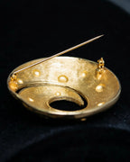 "DIOR" Gold spiral motif brooch