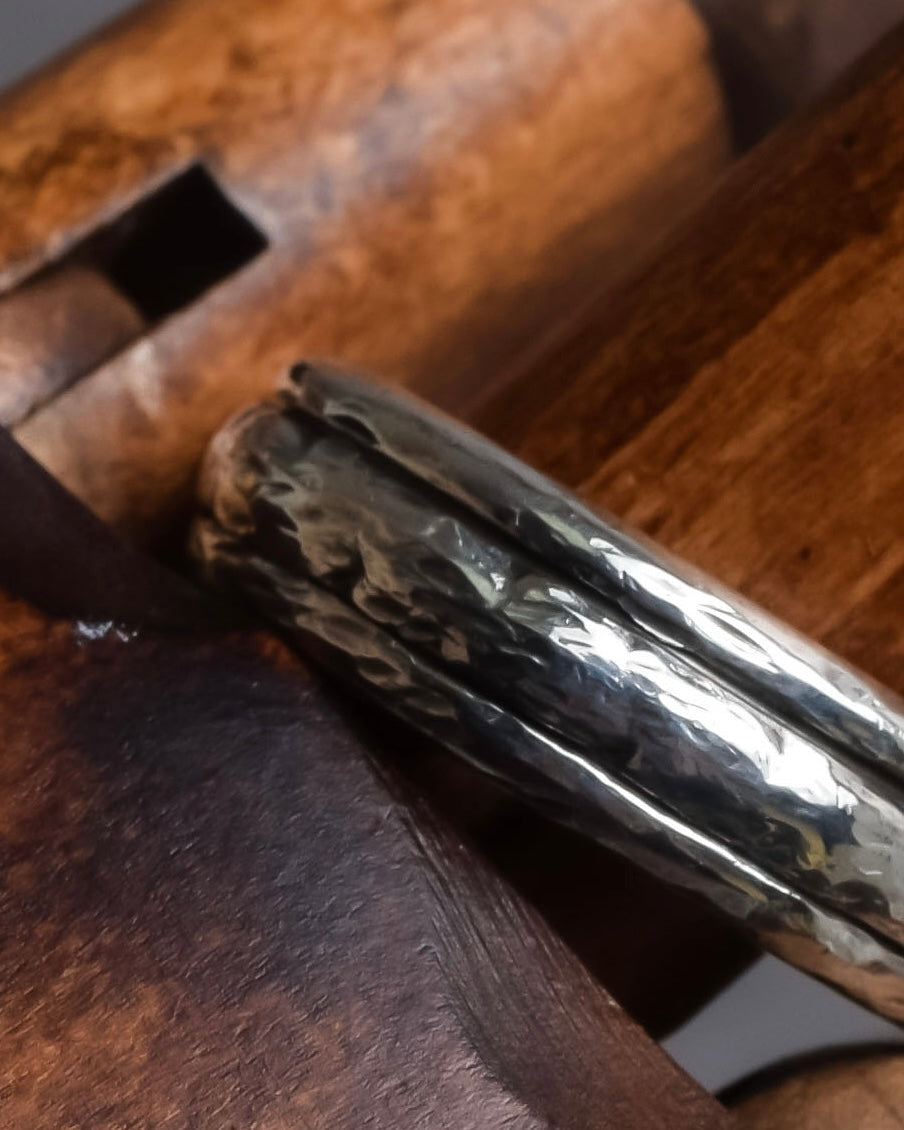 "GEORG JENSEN" Hammered silver signature ring