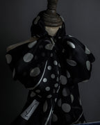 "YVES SAINT LAURENT" Large polka dot silk long scarf