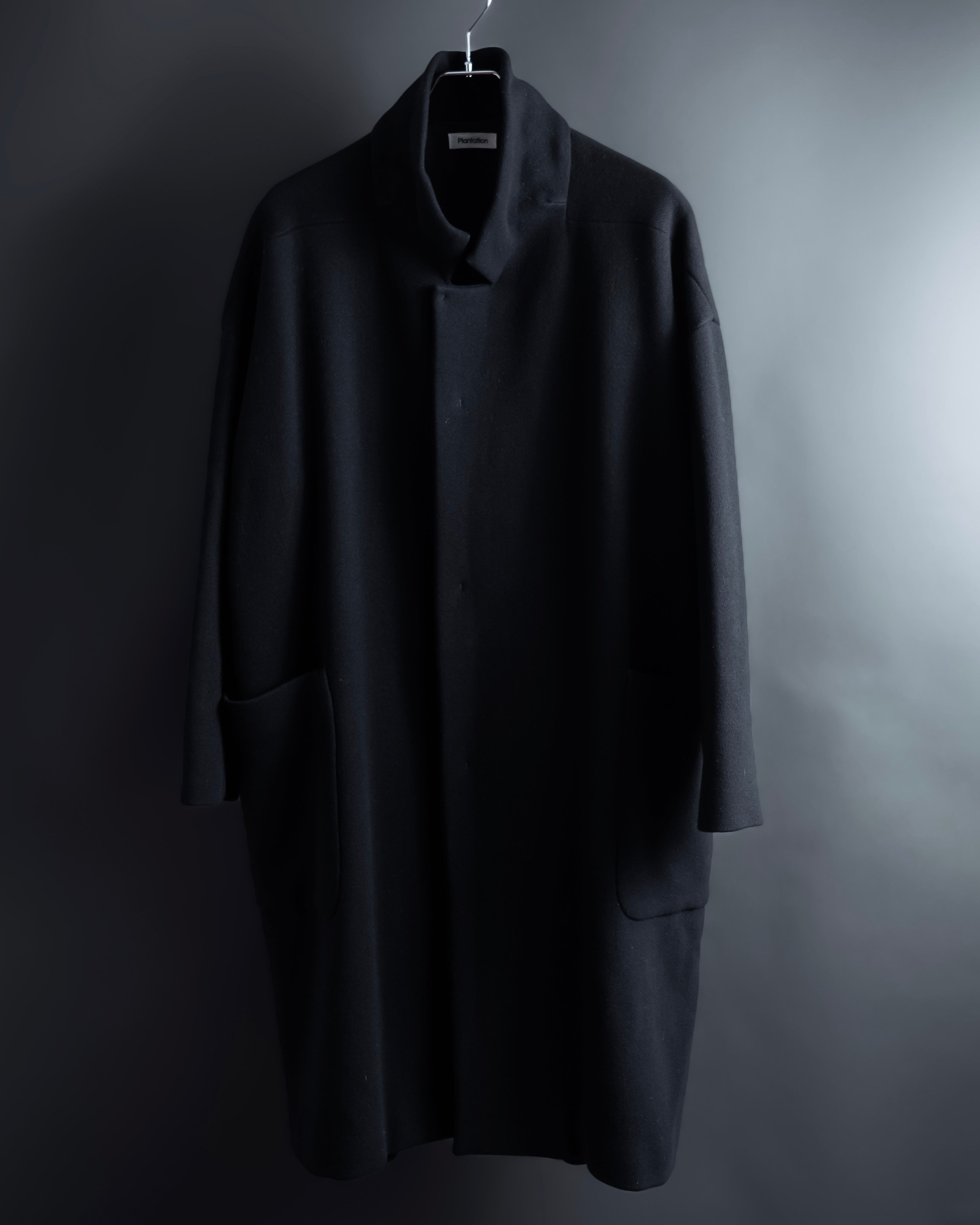 "ISSEY MIYAKE PLANTATION" Minimalist design A-line stand collar coat