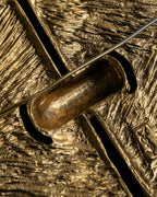 "YVES SAINT LAURENT" Granular texture diamond gold brooch