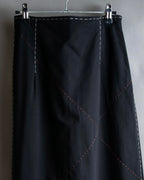 "YOHJI YAMAMOTO" Stitched hemline design flared skirt