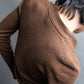 "HERMES" 100% cashmere V-neck design knit