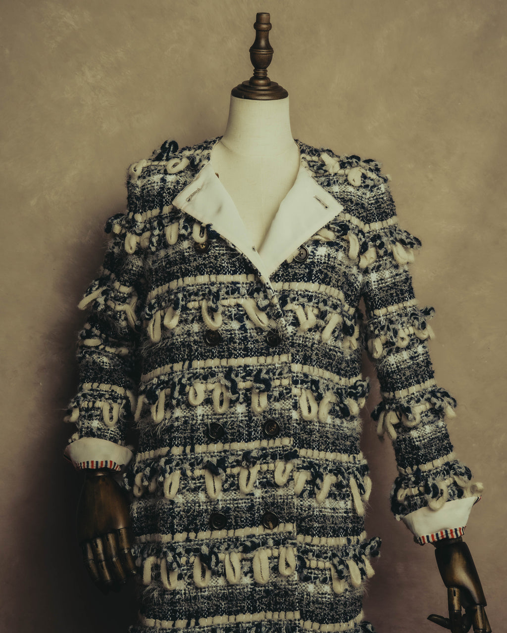 "THOM BROWNE" 2010's-20's Textured double breasted boucle coat