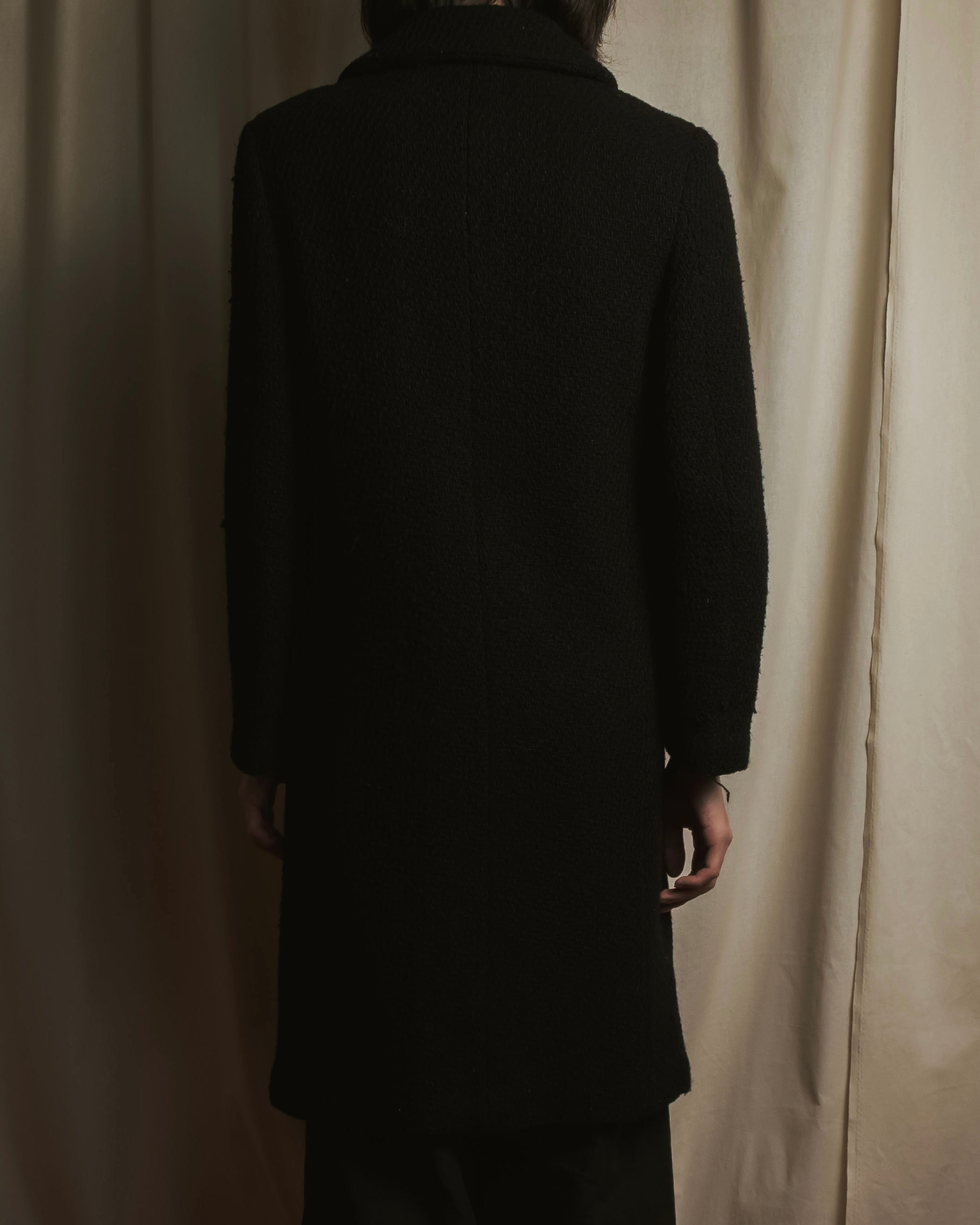 Abrigo de lana texturizada de un solo botón "JUNYA WATANABE" 97AW