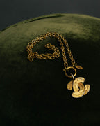 -SPECIAL- “CHANEL” 80’s-90’s Quilted cc pendant chain necklace